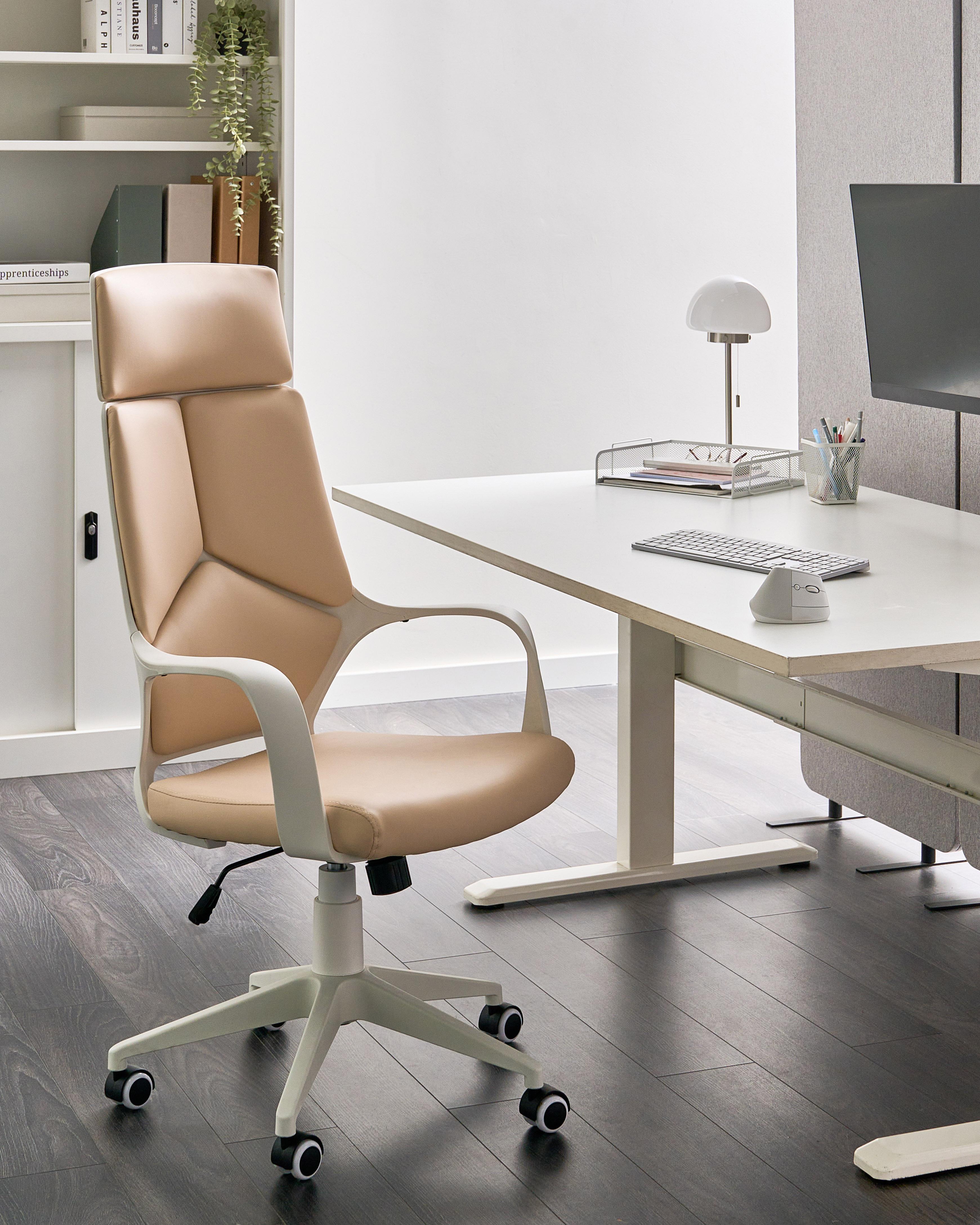 Office Chair DELIGHT II Faux Leather Light Beige