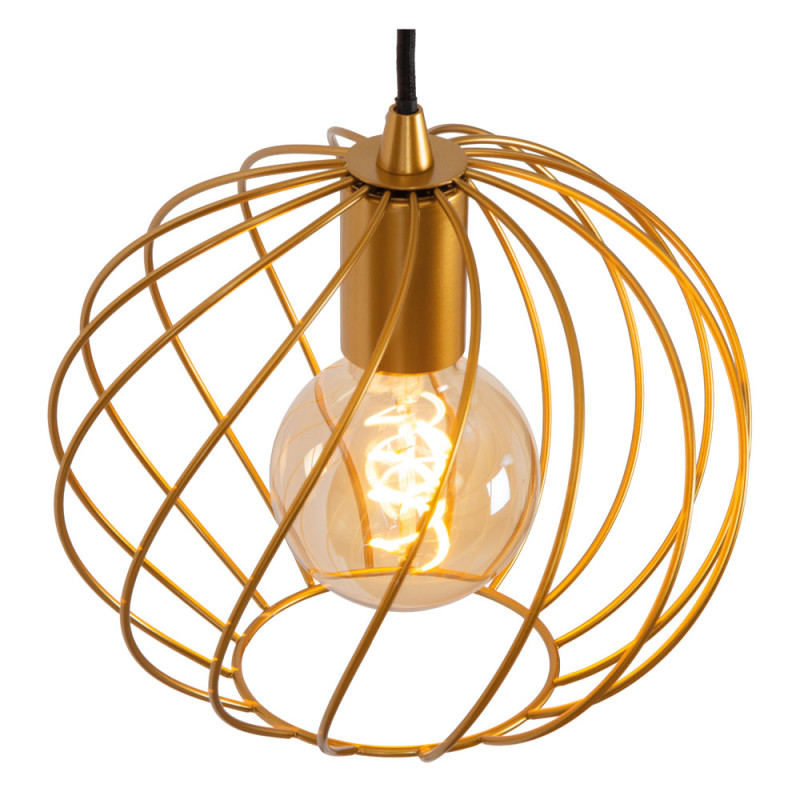 Suspension Danza noire et or Ø 50 cm E27 3 x 40 W LUCIDE