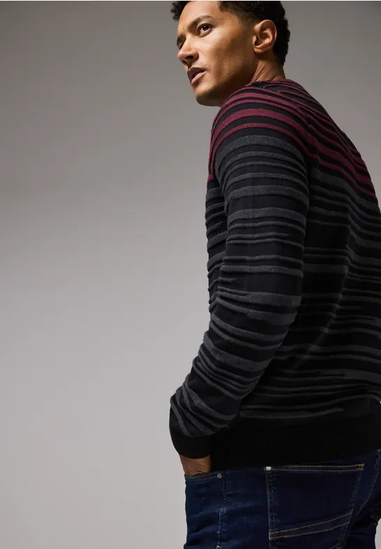 Pullover mit Strukturstreifen