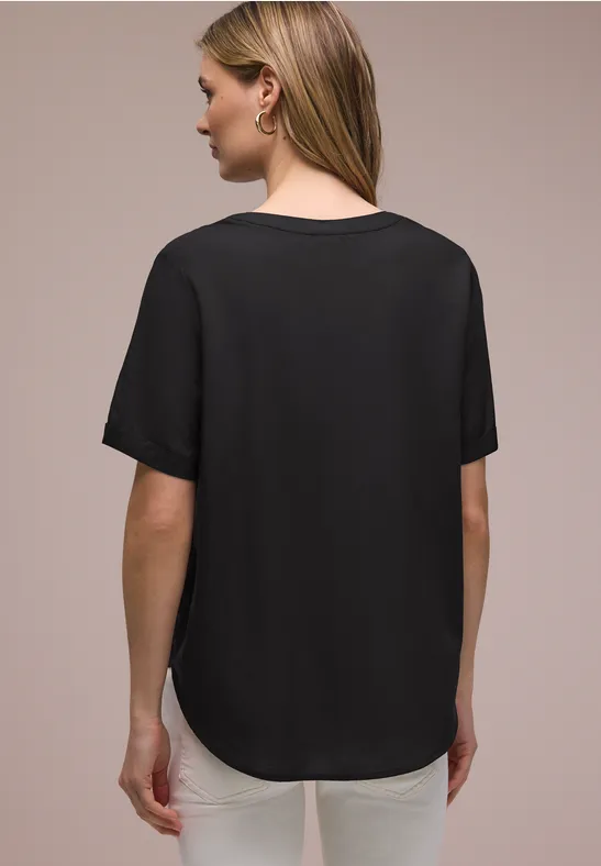 Kurzarm Bluse mit Turn-Up