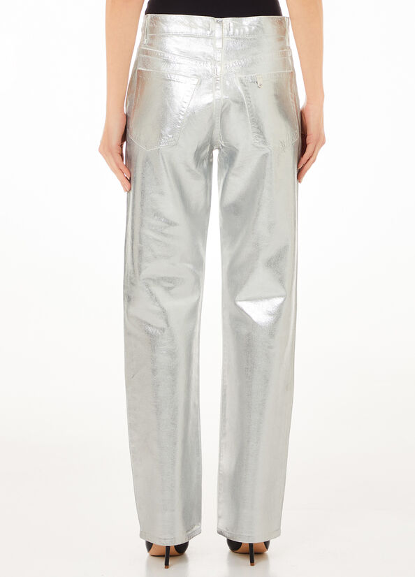 Pantaloni straight laminati