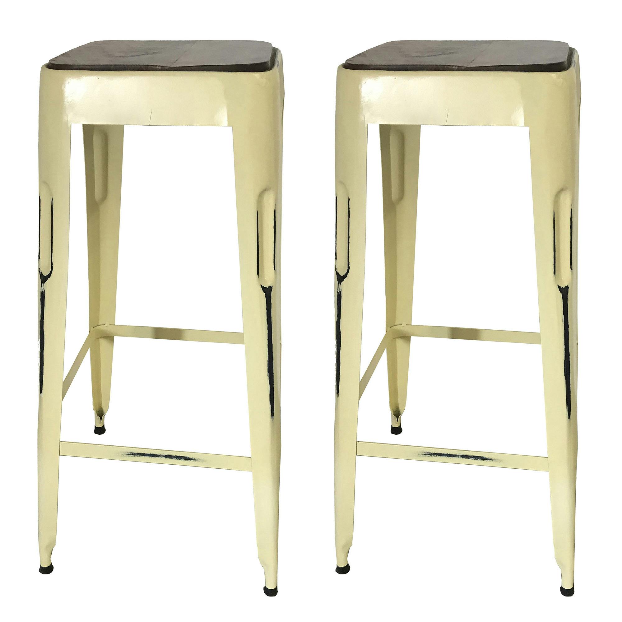 Tabouret bar jaune (lot de 2) LEEDS