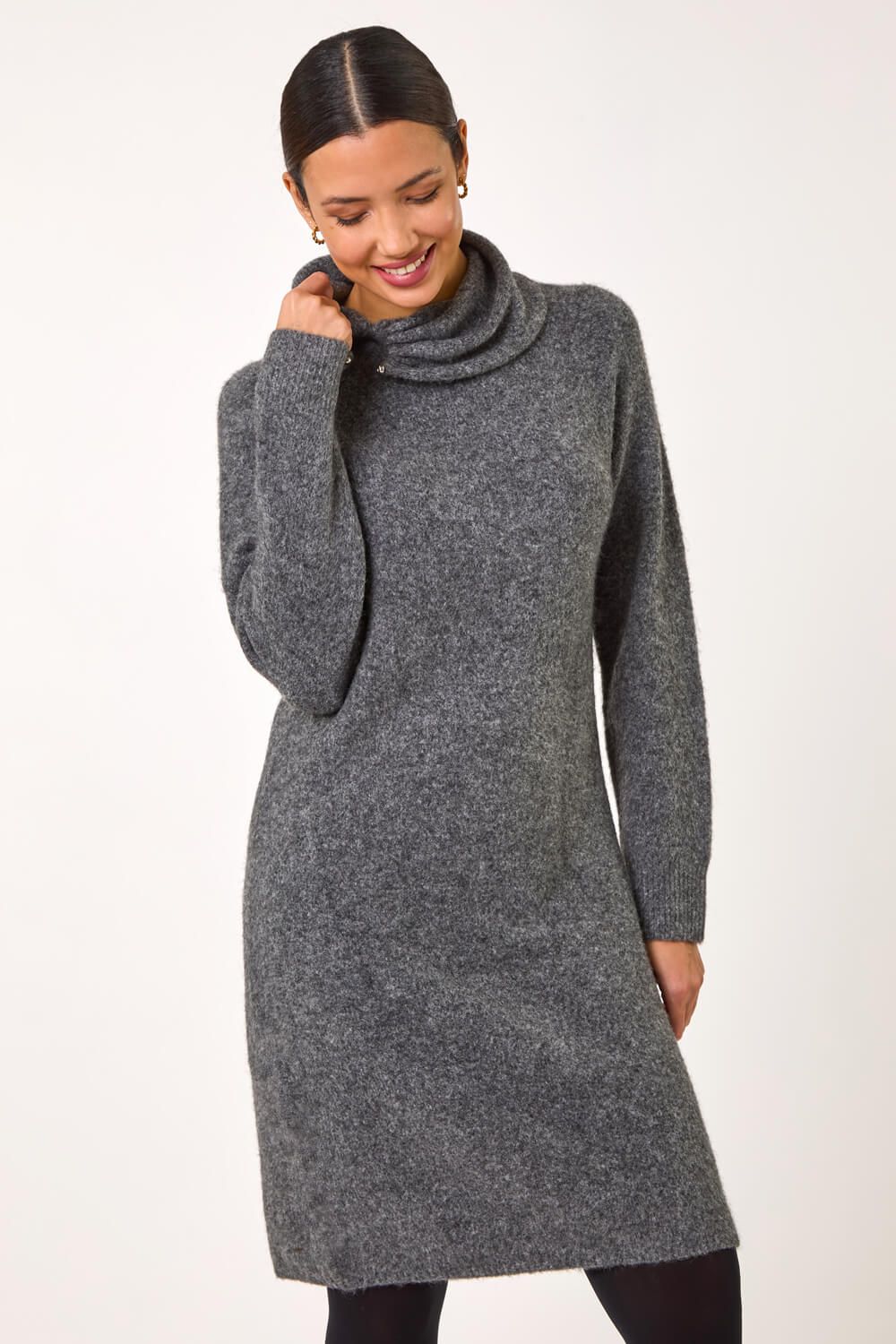 Roman Ring Neck Detail Knitted Dress