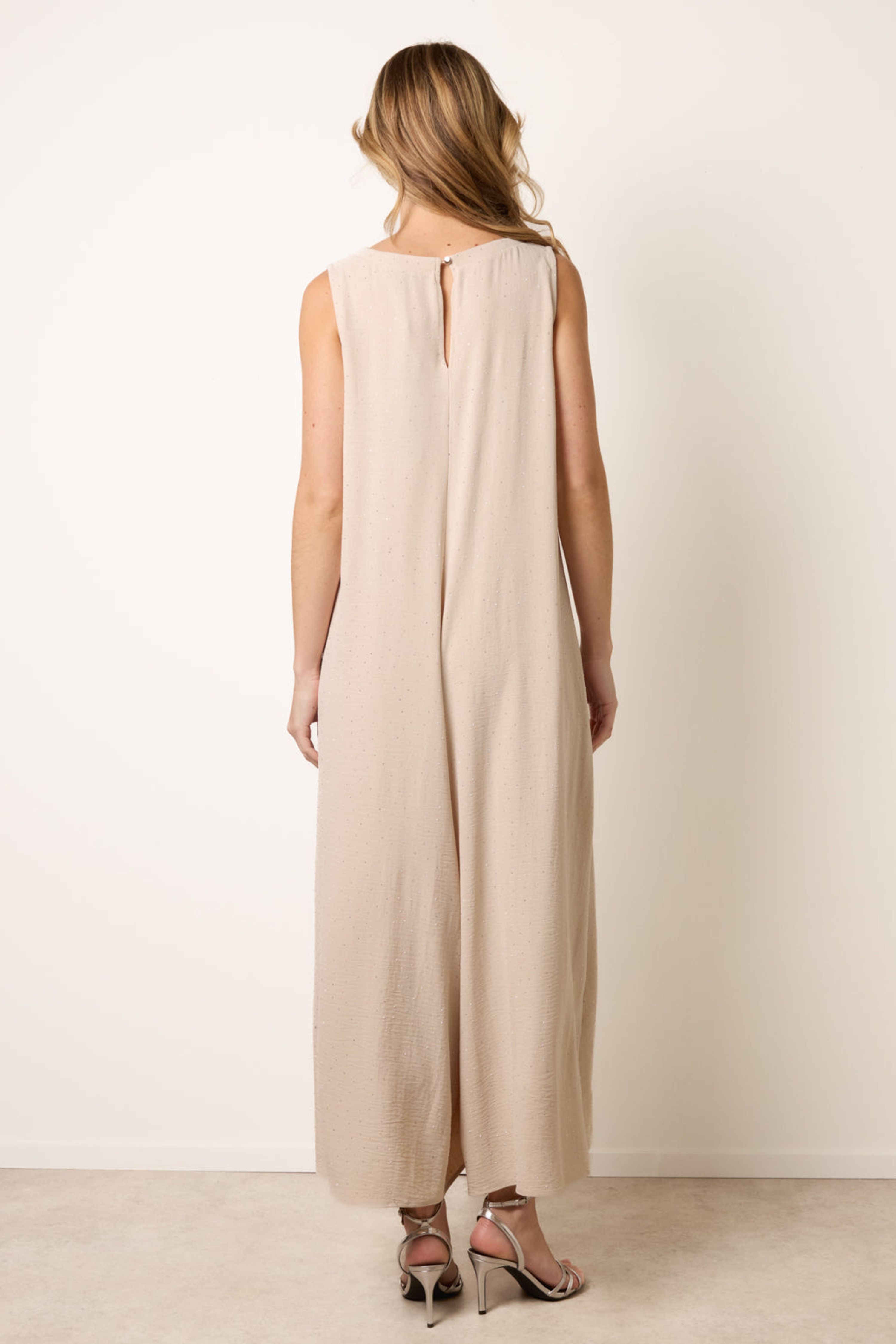Blue Vanilla Stone Pleat Front Diamante Jumpsuit