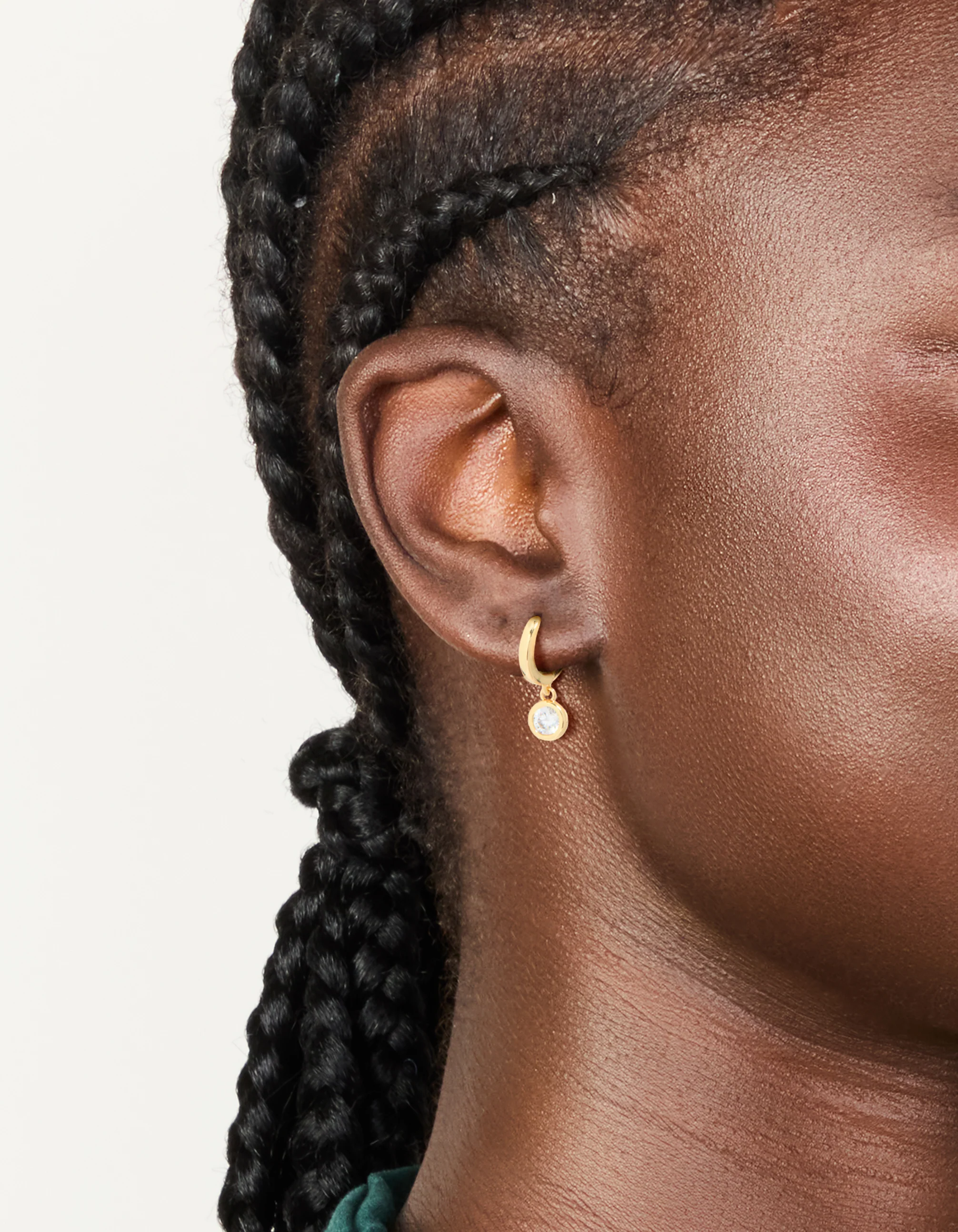 Gold Plated Cubic Zirconia Circle Huggie Earrings