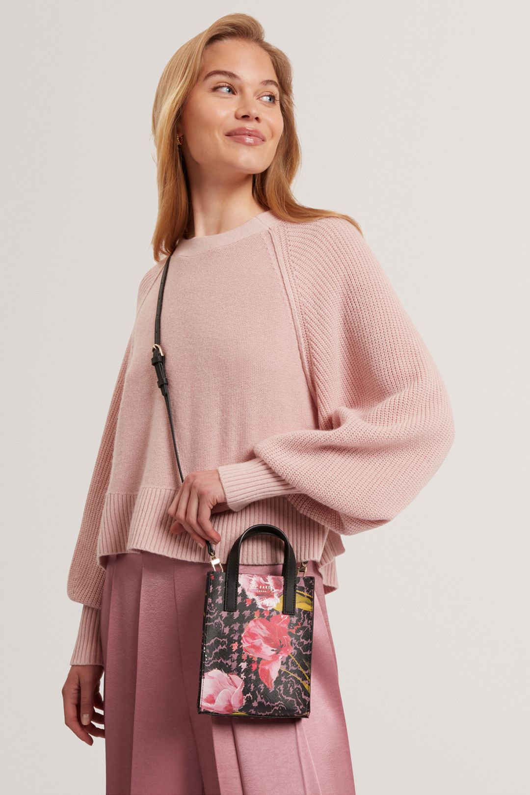 Ted Baker TALURA Floral Printed Mini Icon Bag Black