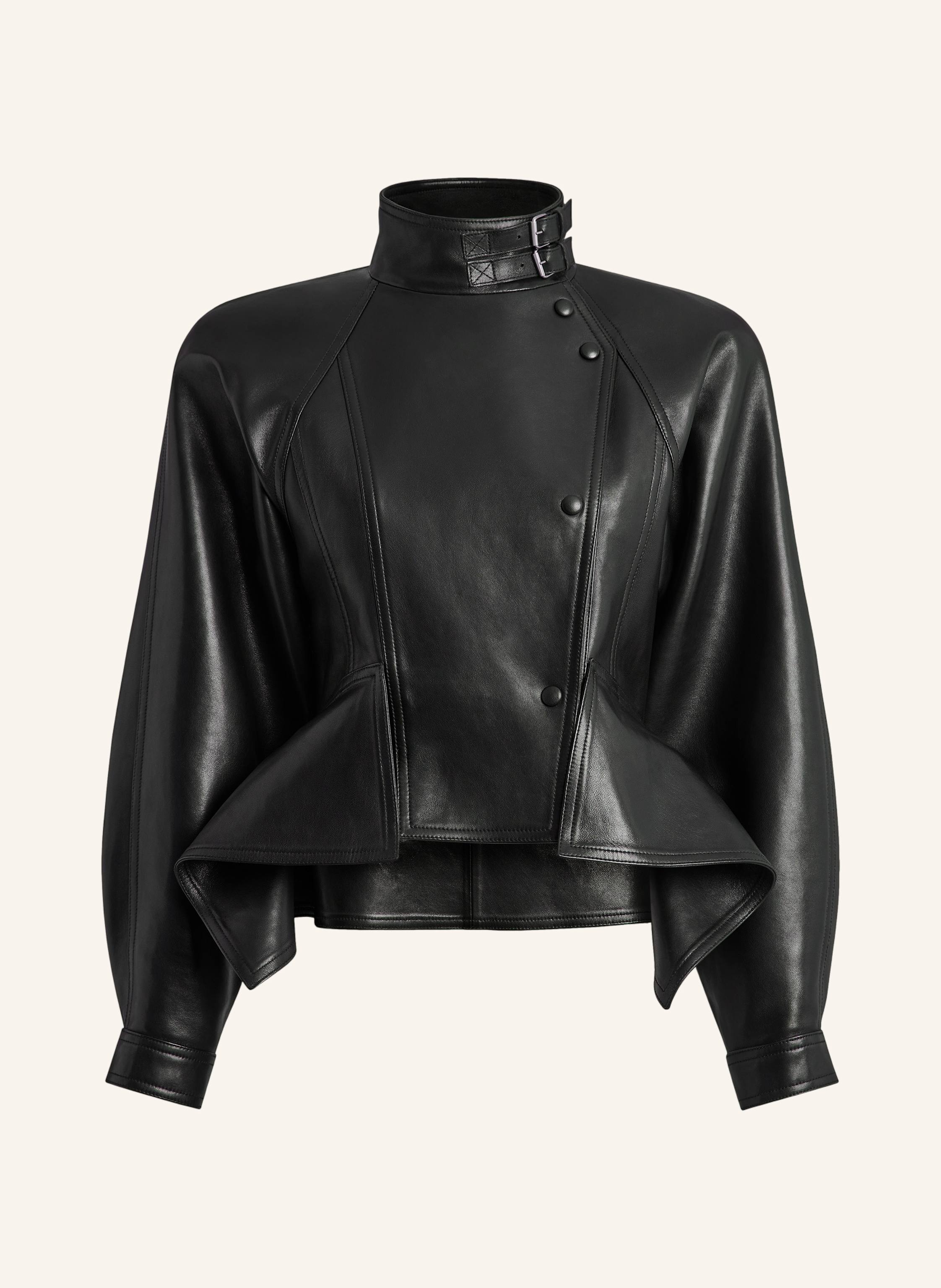 BALMAIN Jacke mit Schößchen aus Lammleder