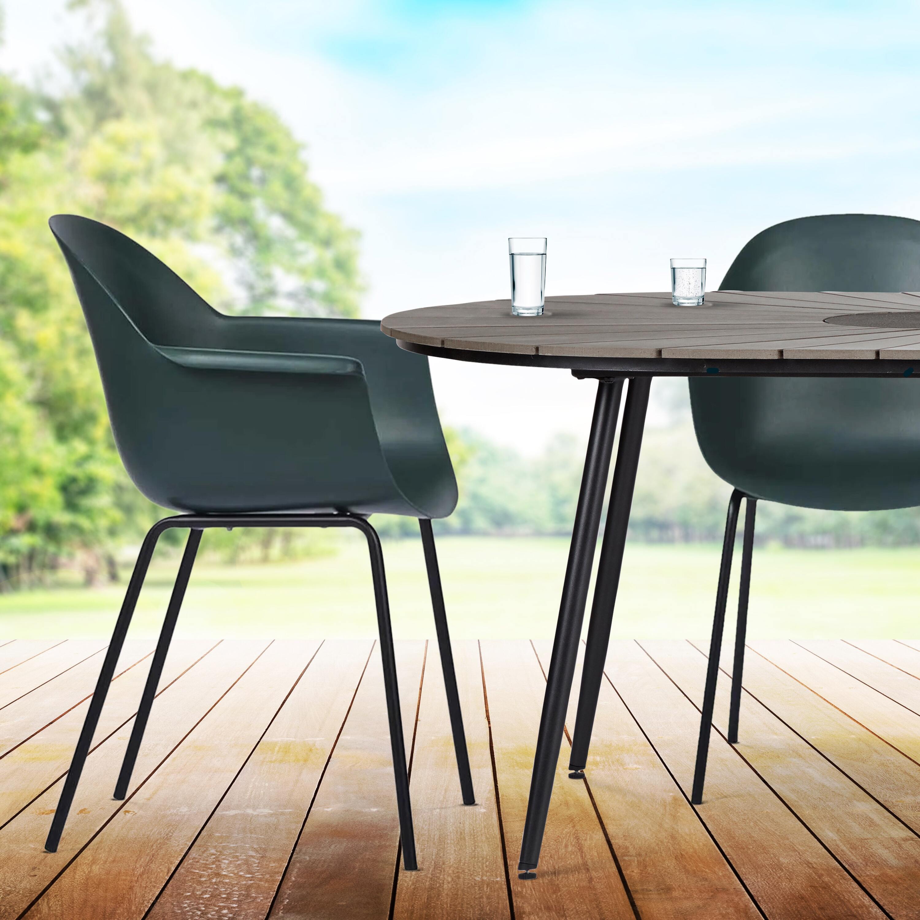 Lisomme Dorian kunststof tuinstoel donkergroen