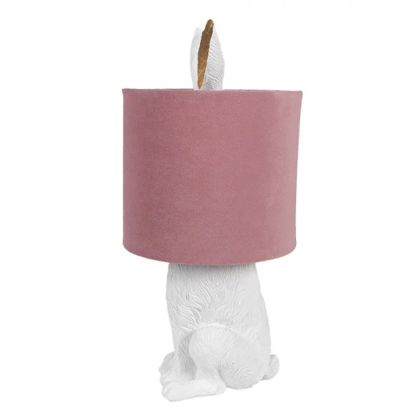 Lampa stołowa Rabbit biało-różowa 43 cm