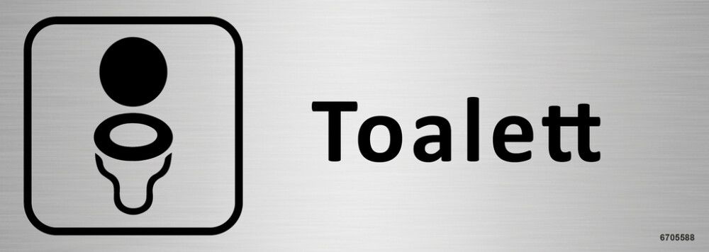 BADEROMSSKILT UNIGRAPHICS TOALETT 225X80MM