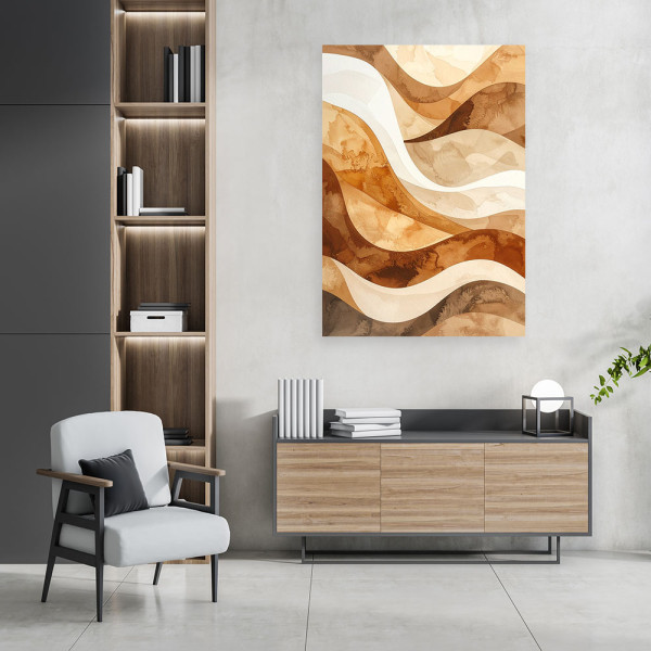 Obraz do salonu sypialni biura loftu, Fale linie abstrakcja 20x30