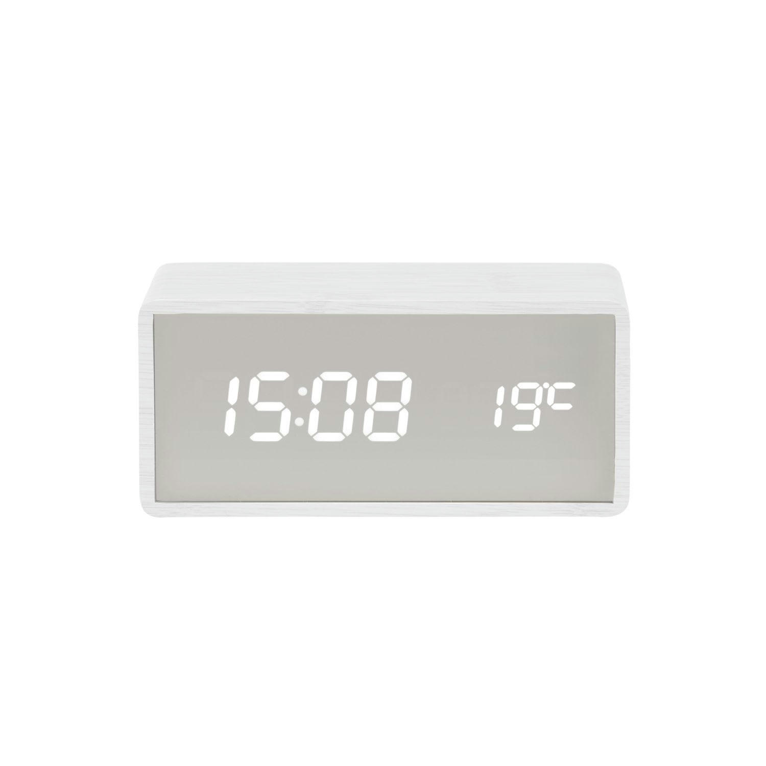 SILVER - Réveil mirror led blanc