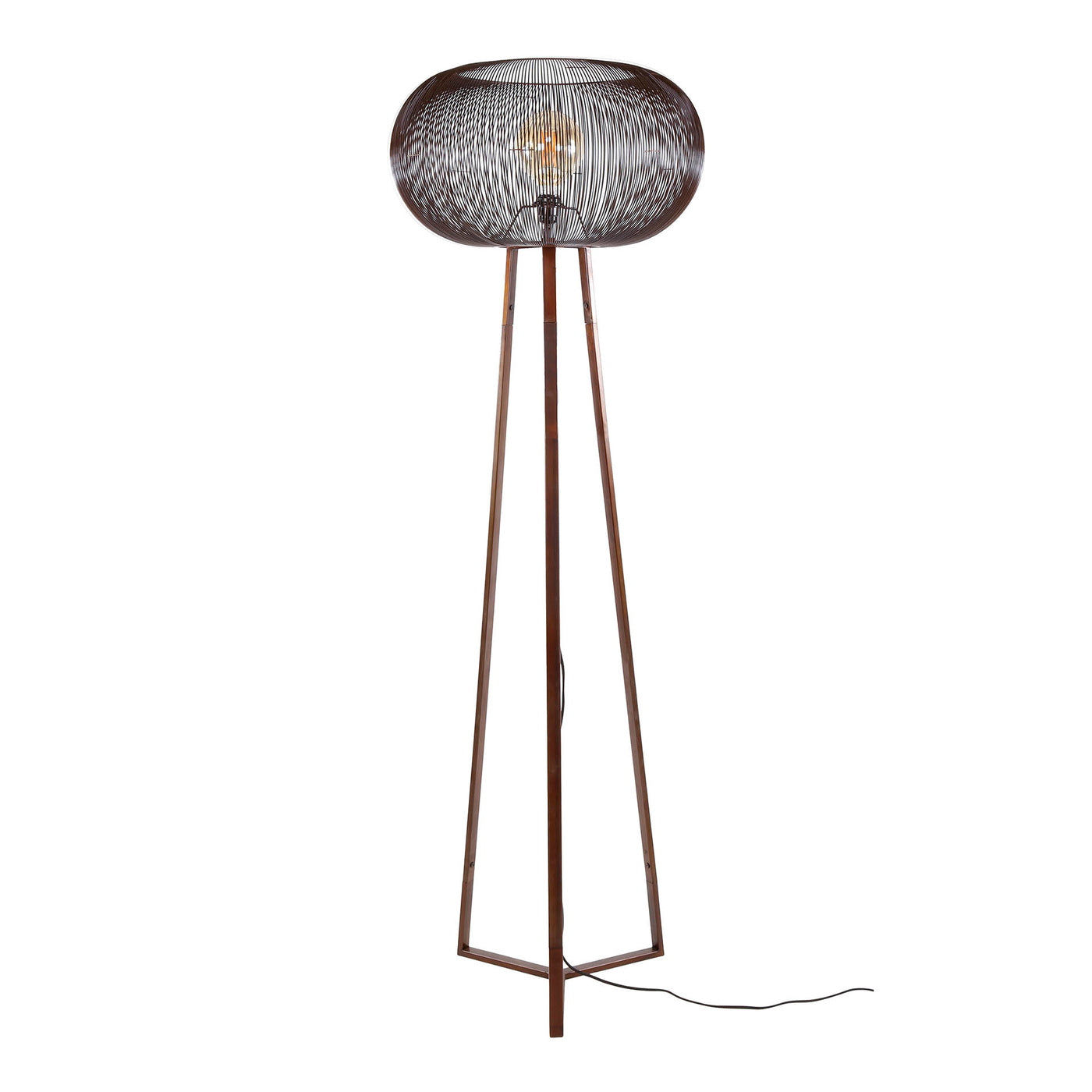 Giga Meubel Vloerlamp Twist Driepoot - Zwart - 1-Lichts - 55x55x170cm