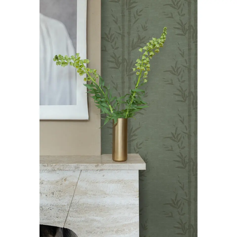 Origin Wallcoverings behang bamboe vergrijsd groen - 50 x 900 cm