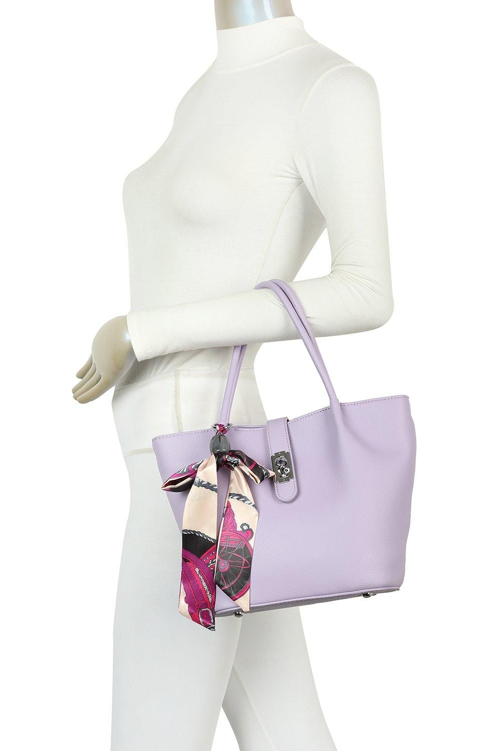 Fontanella Fashion Tria Ribbon PU Leather Shoulder Tote Bag