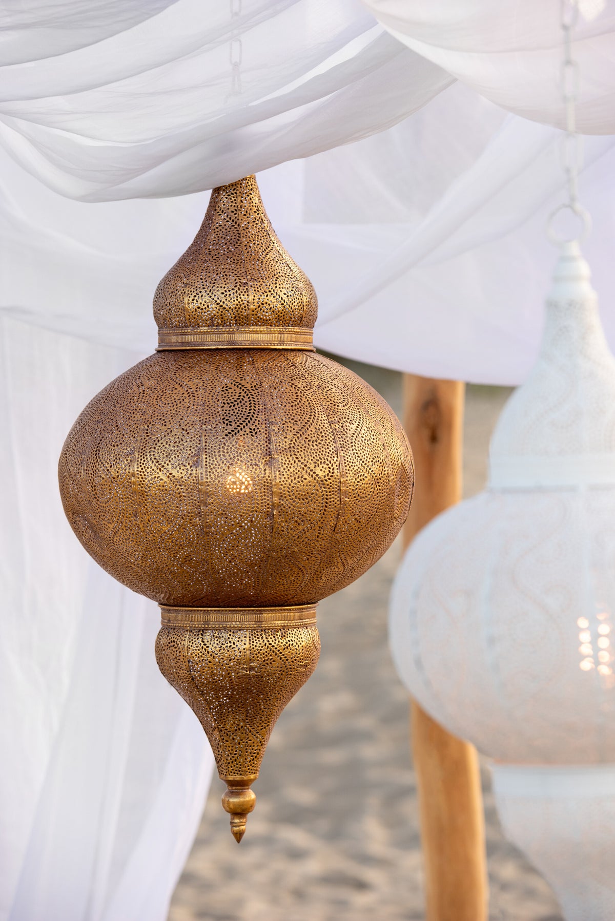 J-Line hanglamp Boor - metaal - goud - small