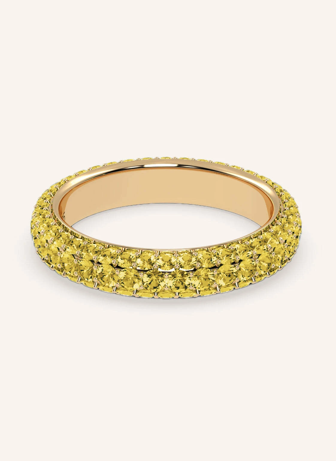 VEYNOU Ring PAVÉ aus 18 Karat Gelbgold und 1,90ct. gelbe Lab-Grown Diamanten