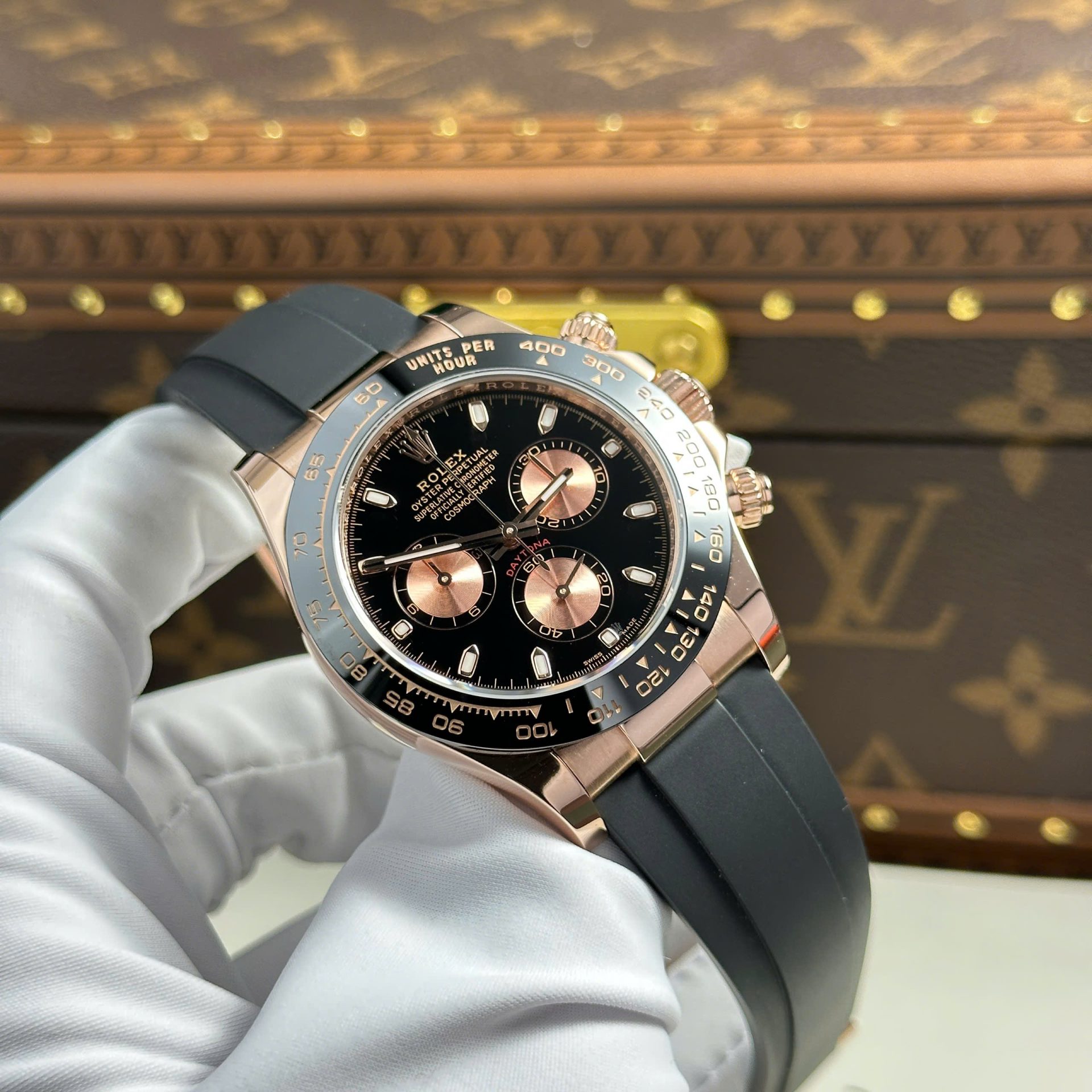 Rolex Daytona 116515LN RG Plated Black Dial 40mm Oysterflex Super Clone