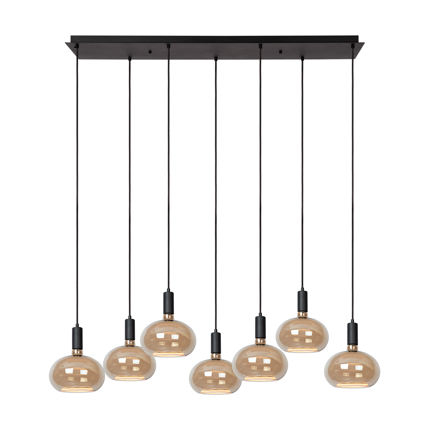 Atmooz Hanoi Hanglamp – 110x31x130cm – Zwart – Incl. 7 Floating Ovals
