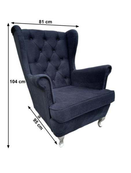 Fotel uszak Classic czarny