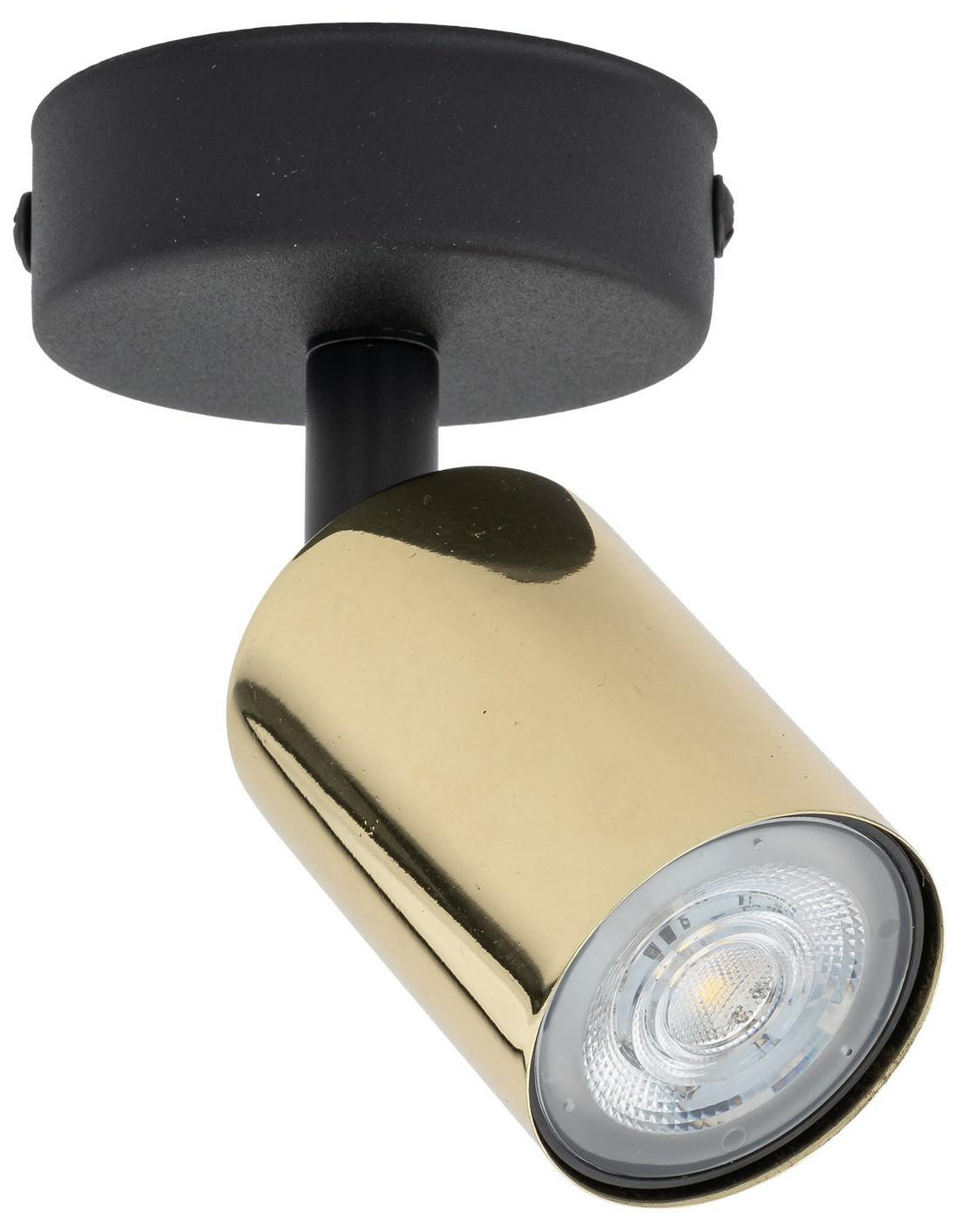 Kinkiet SPOT TOP Czarny Złoty 1xGU10 lampa ścienna sufitowa