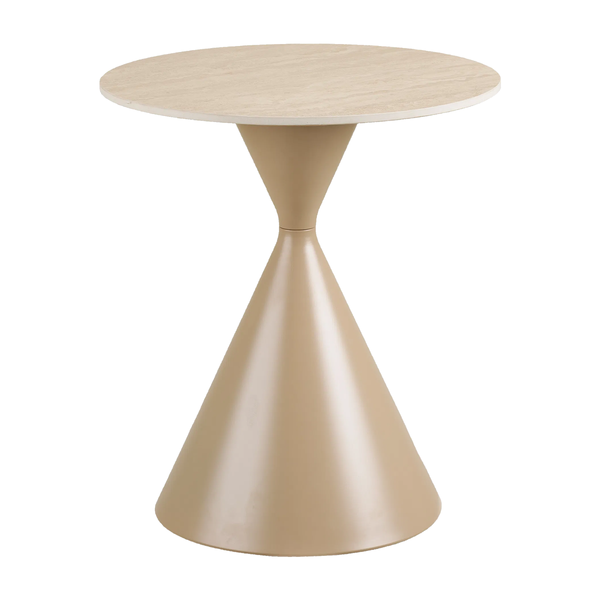 Artichok Anisa metalen bijzettafel met keramiek blad beige - Ø50