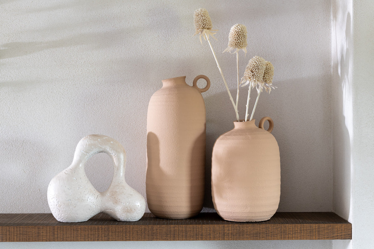 J-Line decoratie Abstract Olina - keramiek - creme - small