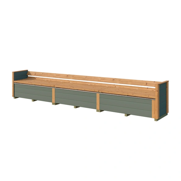 Sitztruhe »Killarney«, BxHxT: 295x63x52 cm, grüngrau-eiche hell lasiert, Zubehör für Gartenhaus