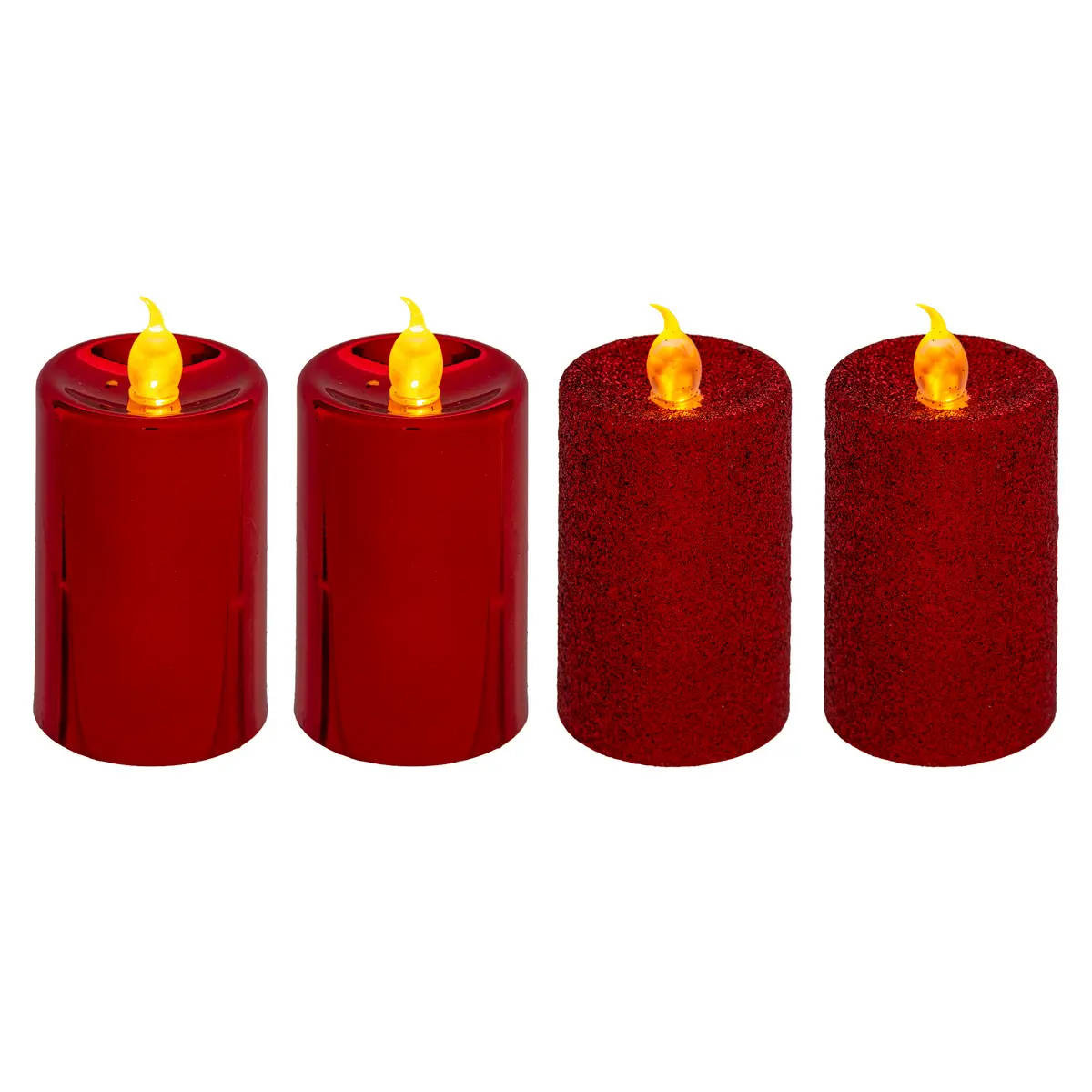 Świece LED brokatowe, 4 szt.