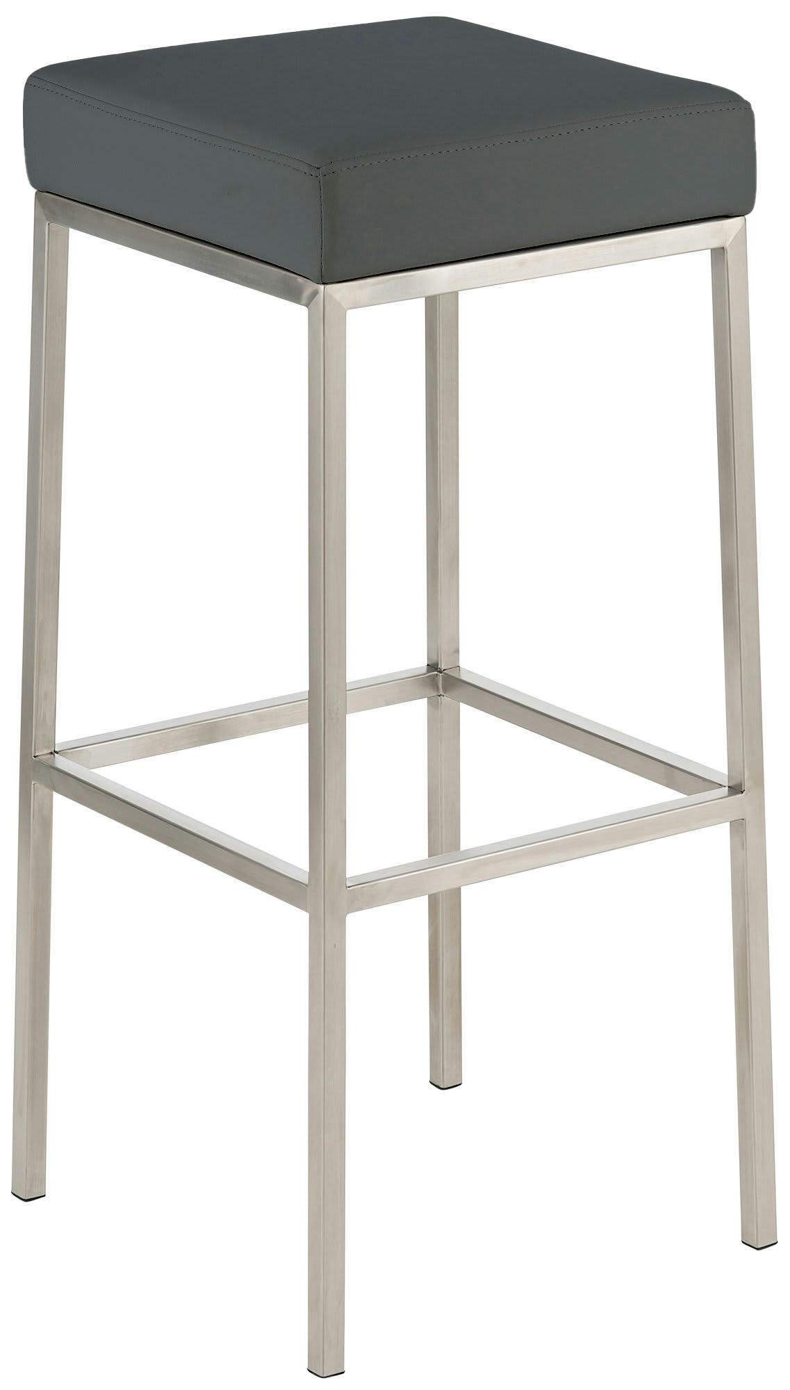 MONTREAL - Lot 2 tabourets de bar avec pieds en métal en similicuir Gris