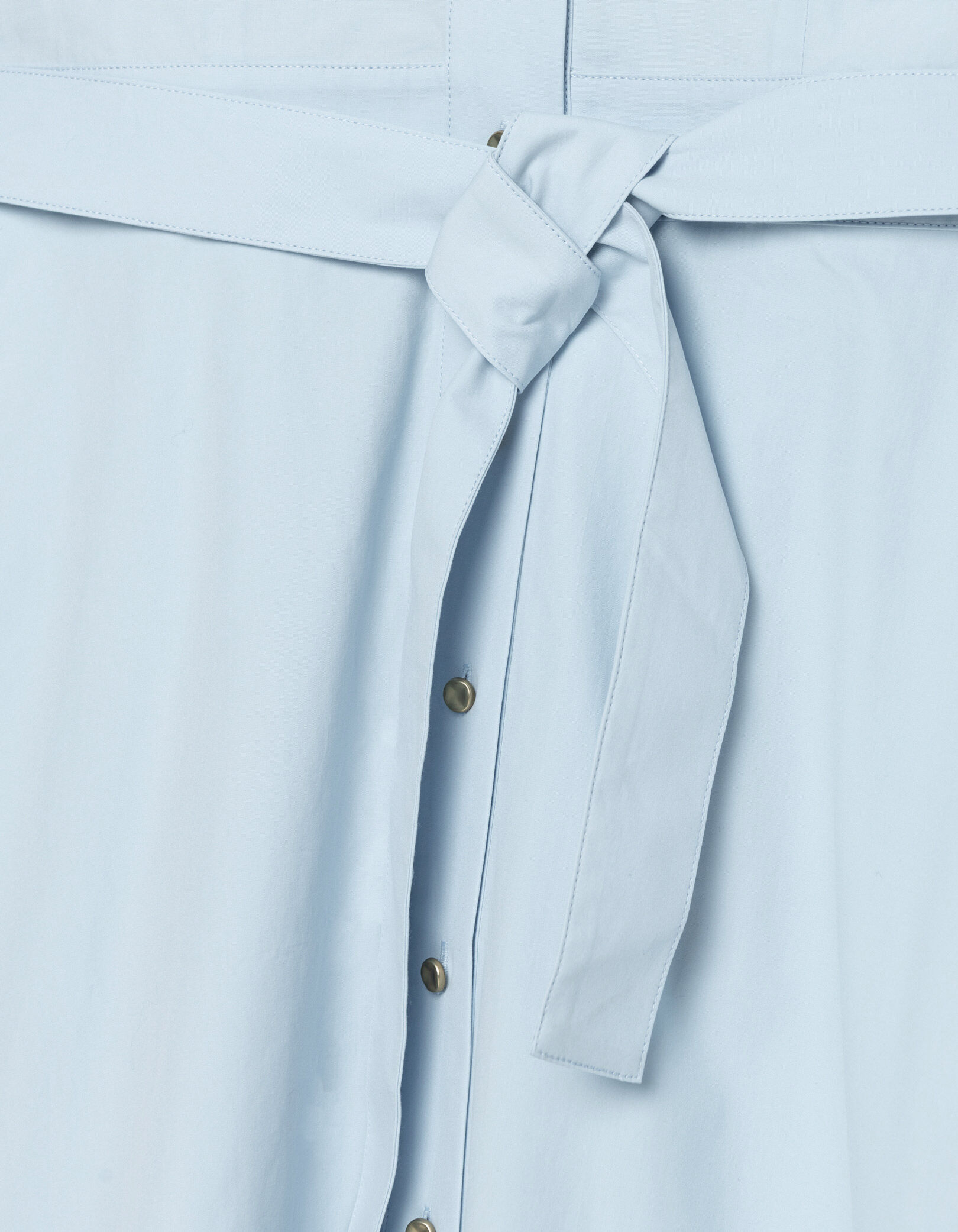 Robe chemise bleu ciel boutonnée ceinturée Femme
