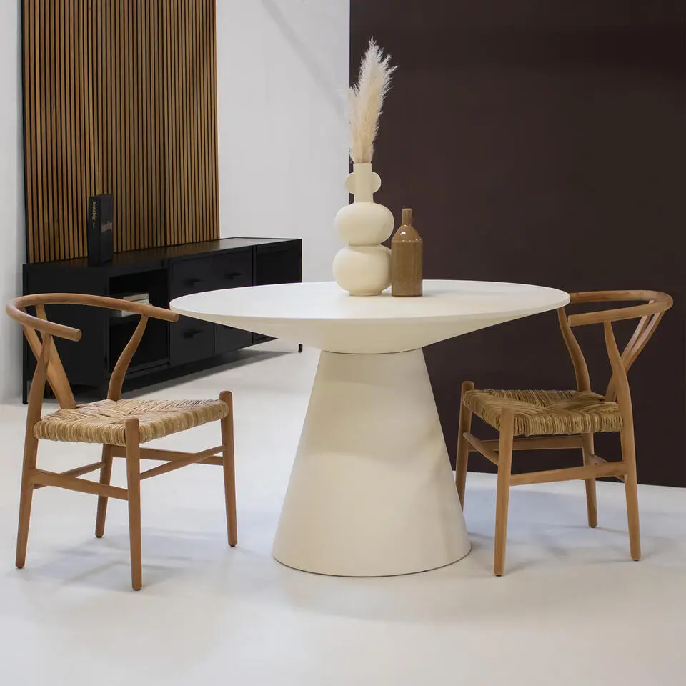 Eetkamertafel Rond Beige - 150cm - Kolompoot