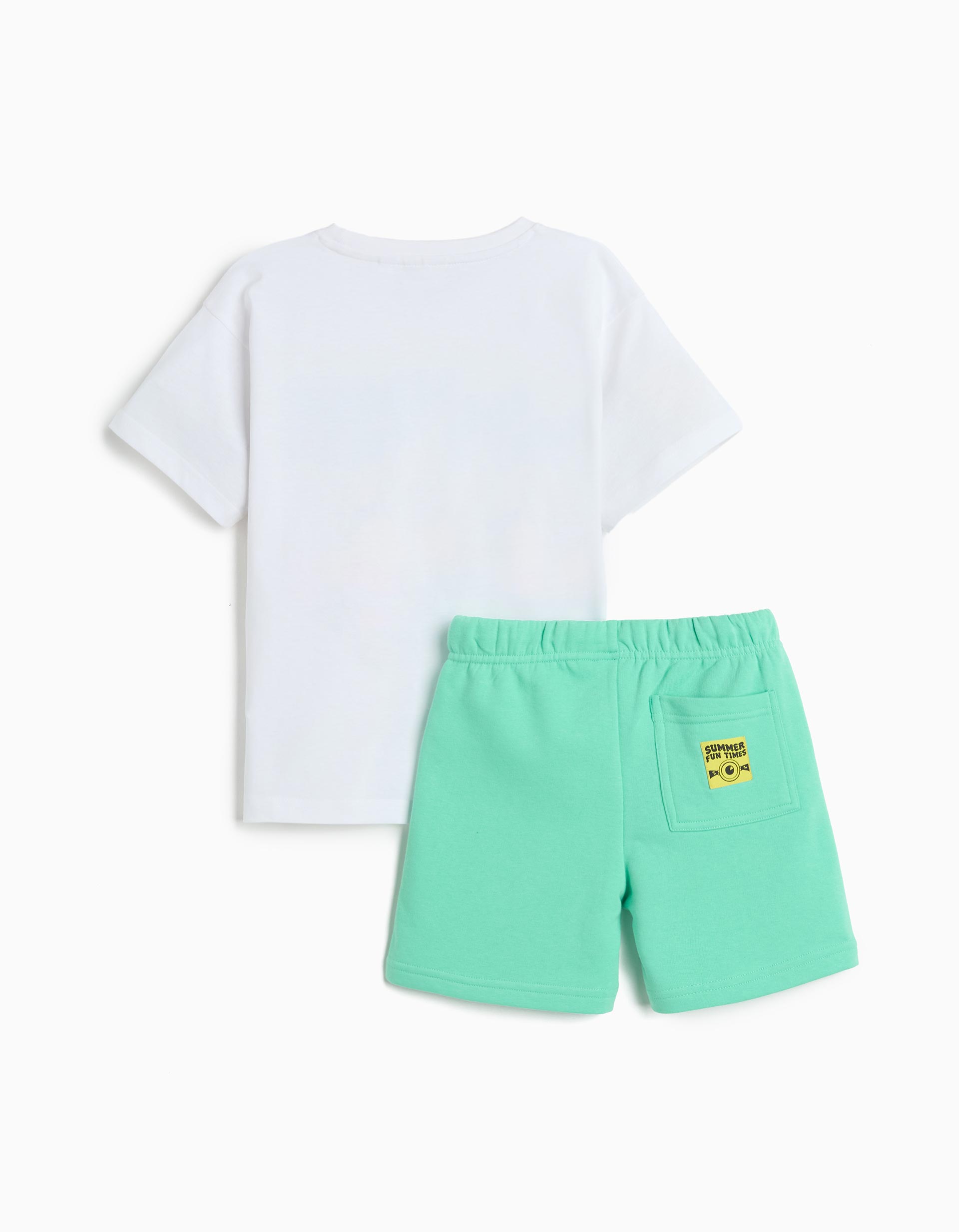 Conjunto T-shirt e Calções 'Minions', Menino, Branco