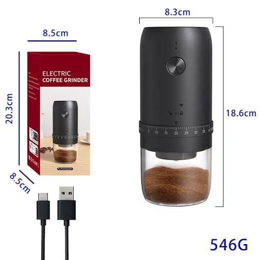 NNEOBA 1800mAh Electric Coffee Grinder 40 Level Adjustable Burr Grinder Black