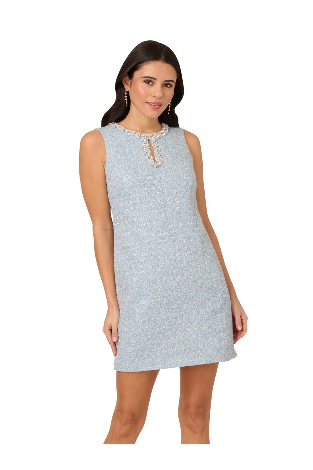 Adrianna Papell Embellished Boucle Shift Dress