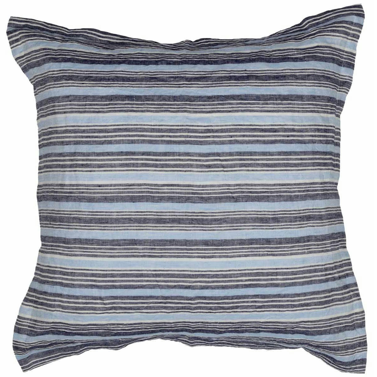 TEKSADA GRAPHIC - 2 taies d'oreiller en lin lavé/coton Indigo 65x65 cm