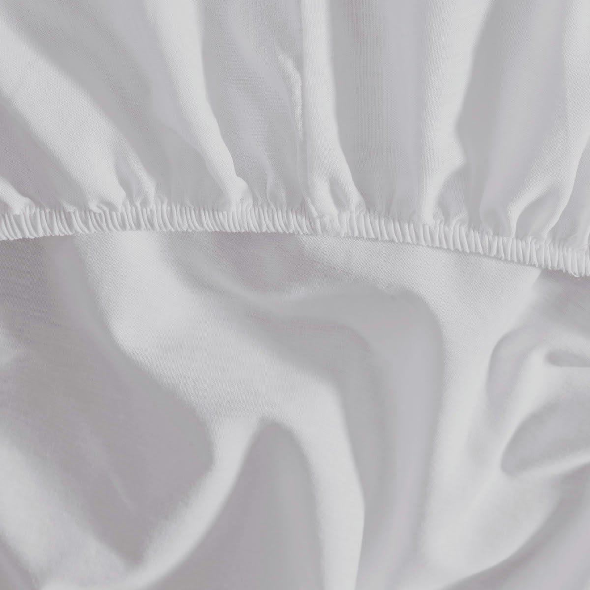STUDIO - Drap housse en coton bonnet 30cm  blanc 160x200 cm