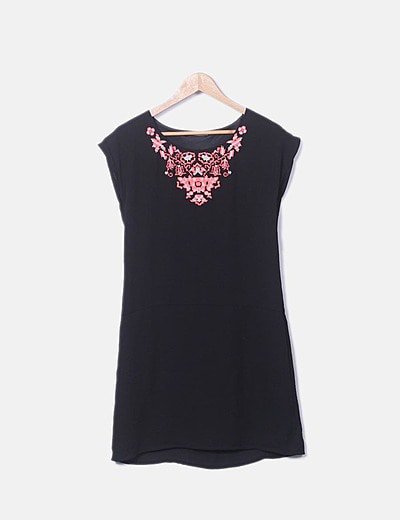 Camaïeu Black dress with embroidery