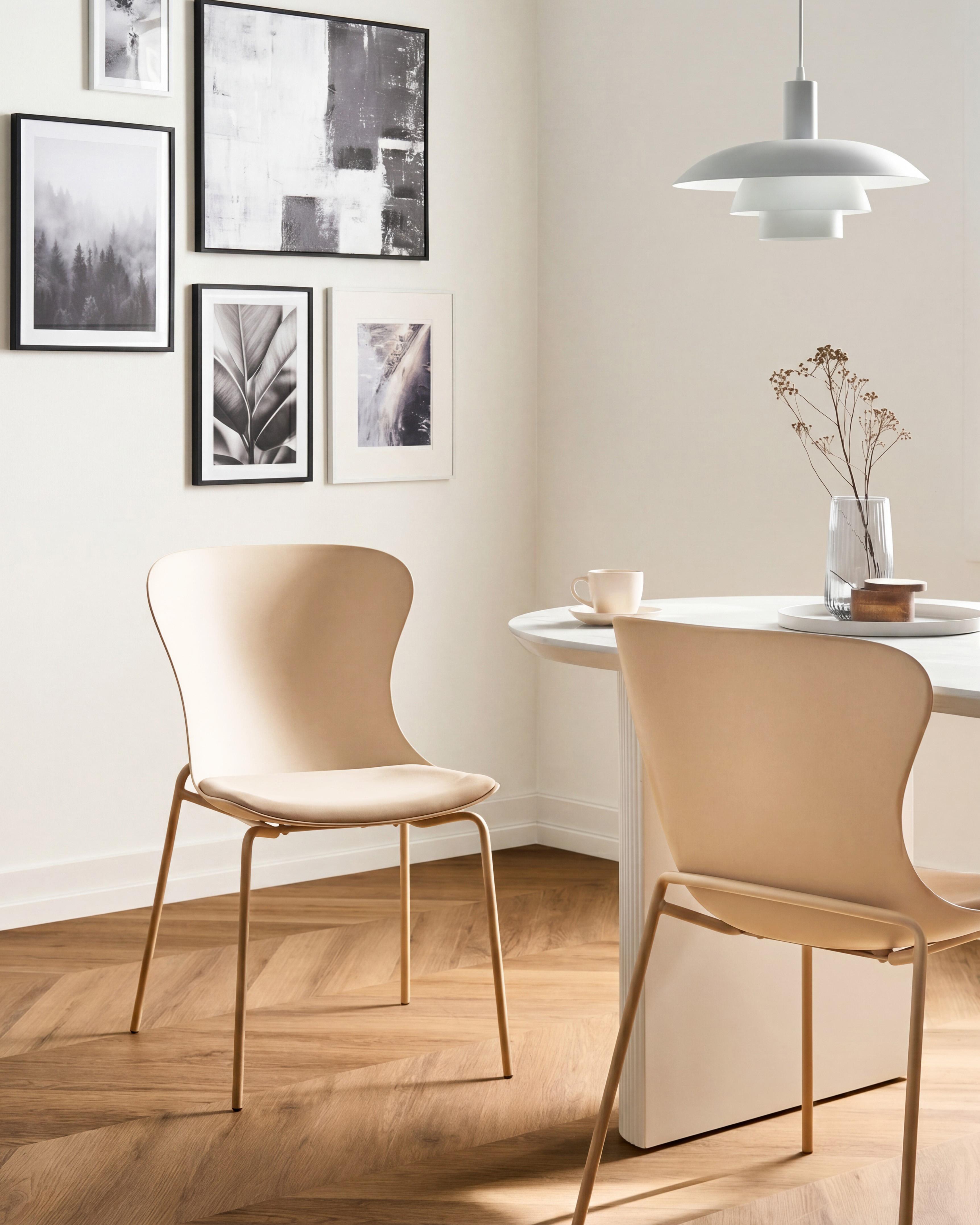 Set of 2 Dining Chairs PITSBURG Beige