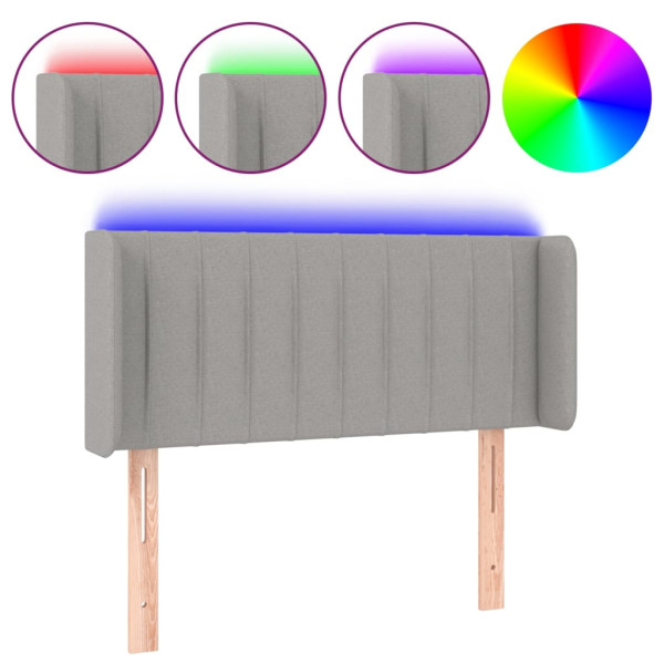 VidaXL Zagłówek do łóżka z LED jasnoszary