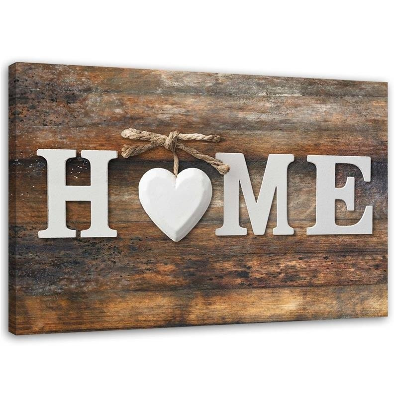 Feeby Obraz Napis Home Serce Drewno Vintage 60x40