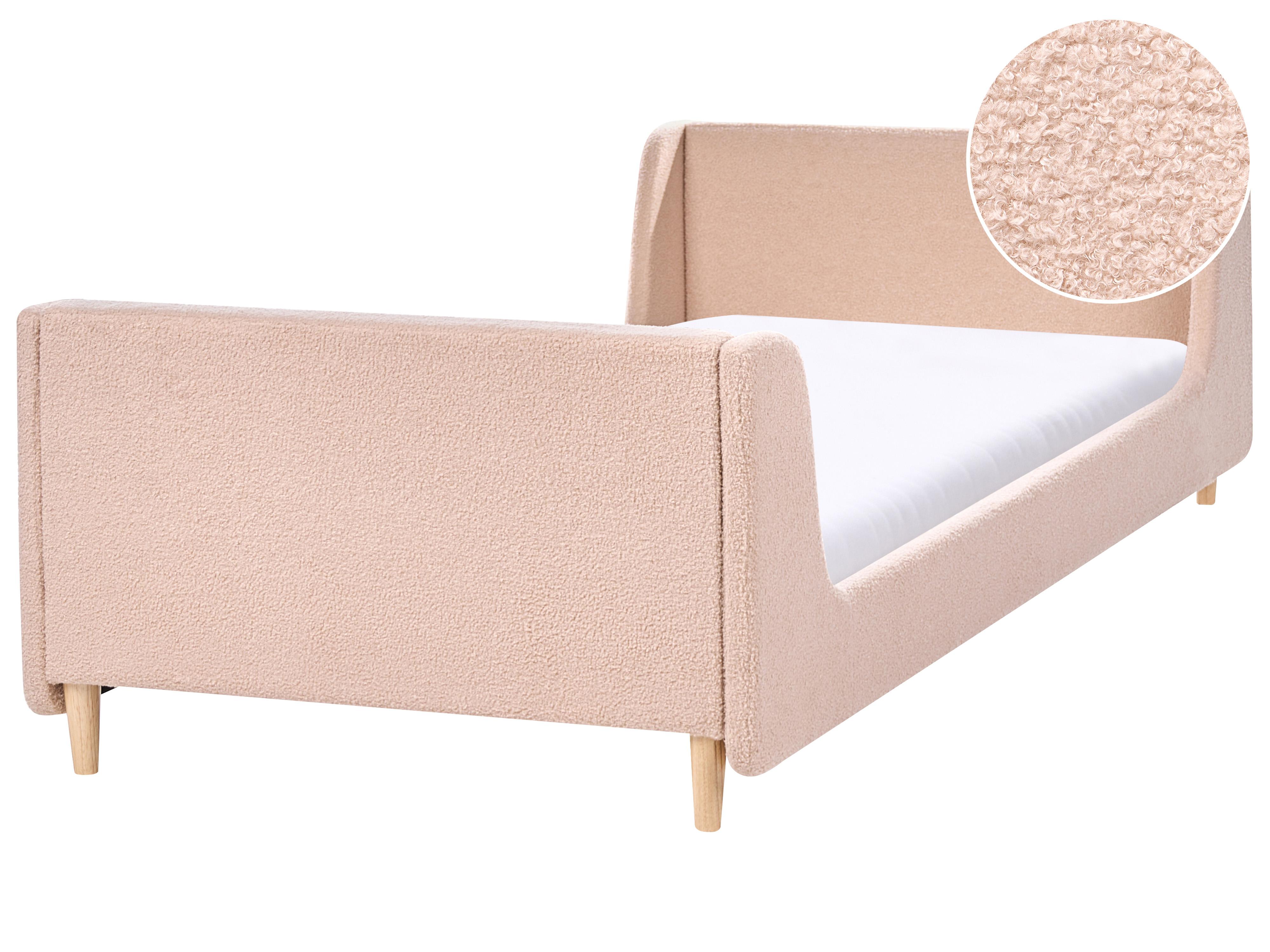Kids Bed Boucle LAYE 90 x 200 cm (EU Single) Beige