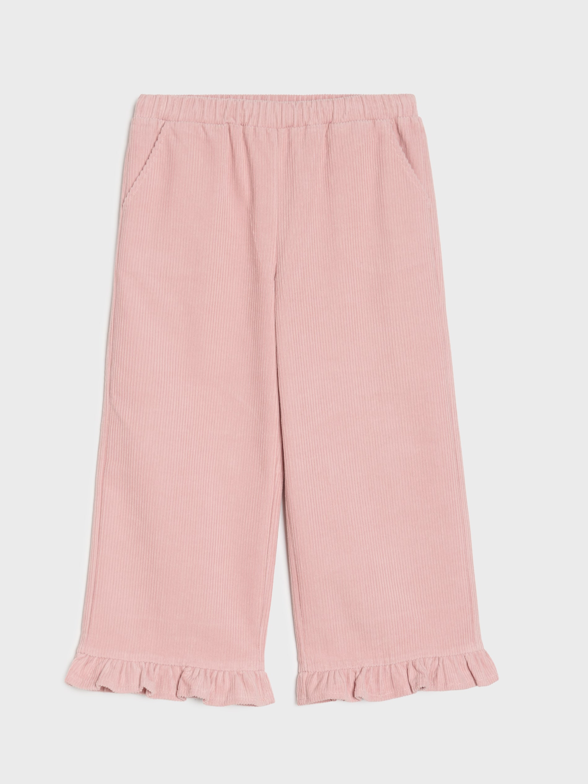 Prążkowane spodnie wide leg