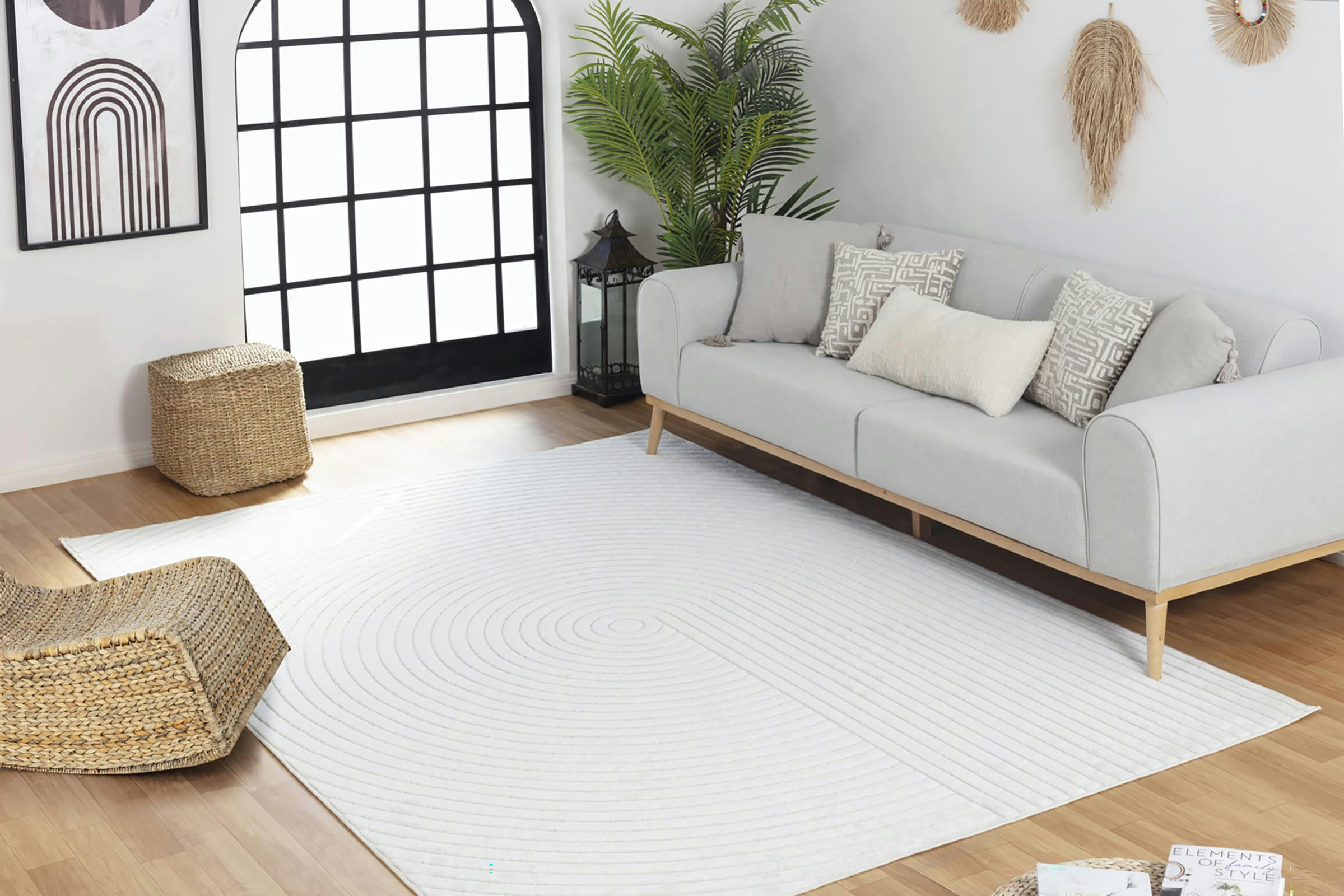EMIKO - Tapis d'Intérieur/d'Extérieur Hygge Blanc 120x170