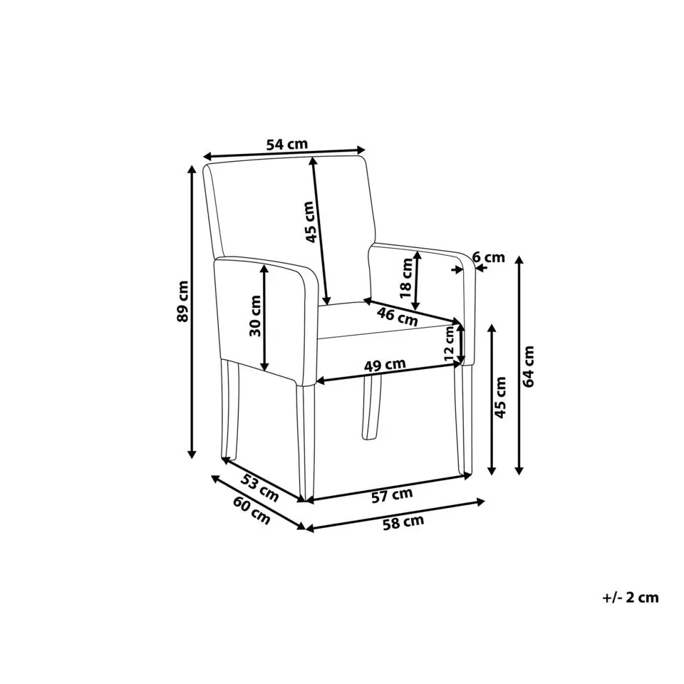 ROCKEFELLER - Eetkamerstoel - Zwart - Polyester
