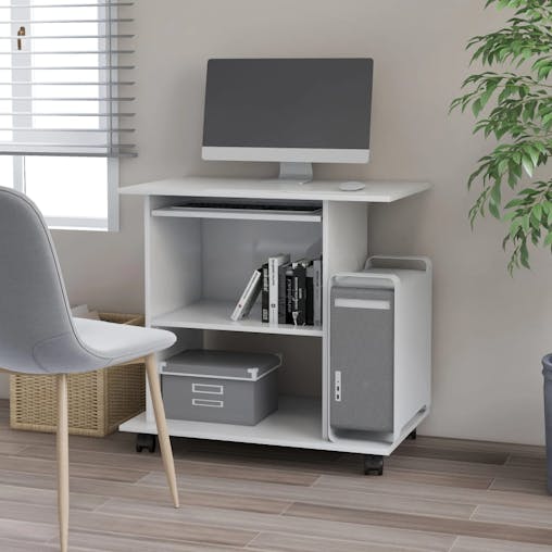NNEVL Computer Desk White 80x50x75 cm Chipboard