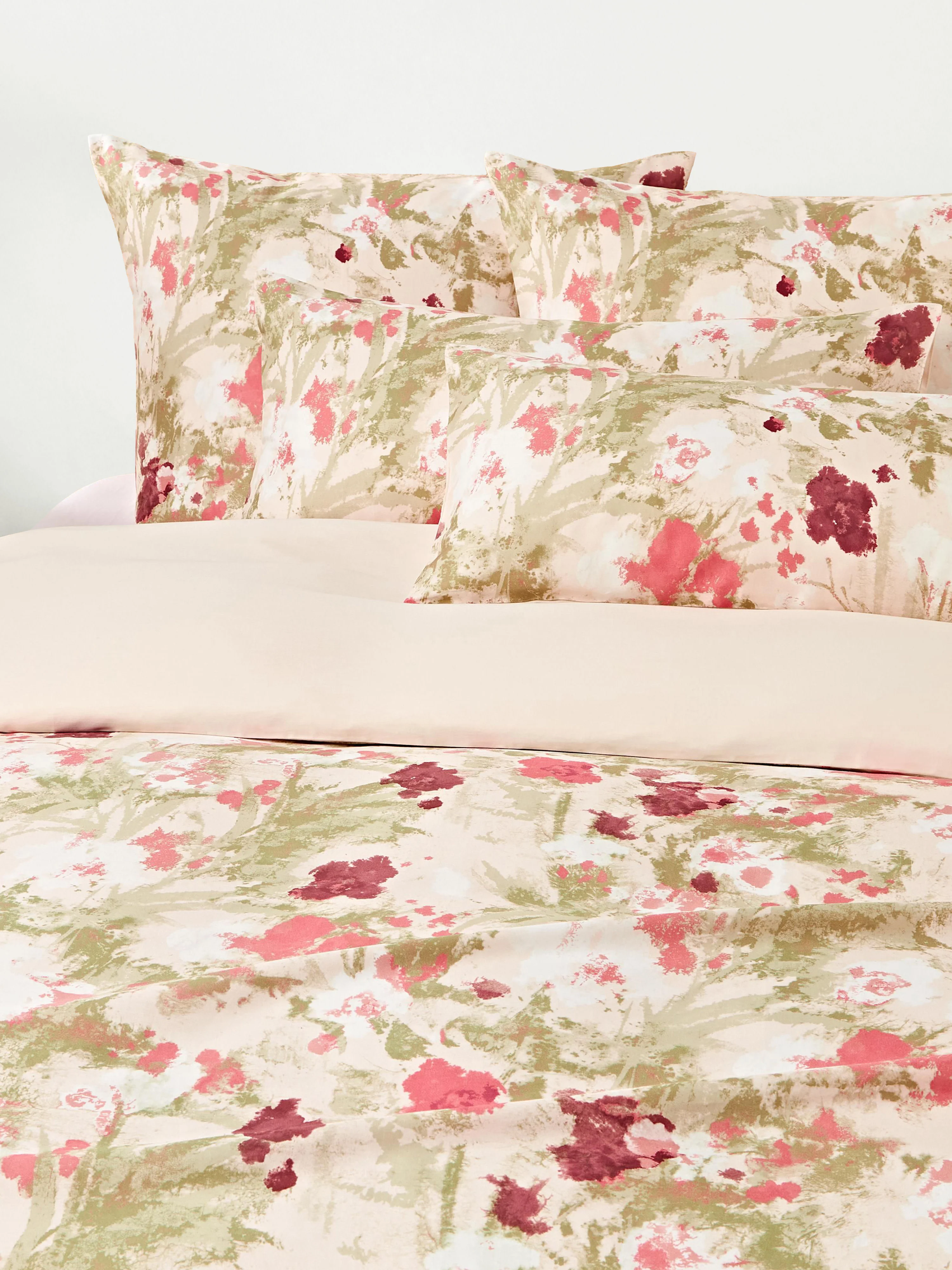 Bauwollsatin-Bettdeckenbezug Anthea mit Blumenmuster