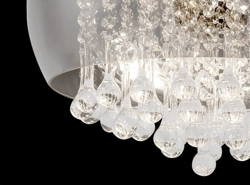 Lampa sufitowa chromowana szkło dymne Ninelle 6xG9x40W Rabalux