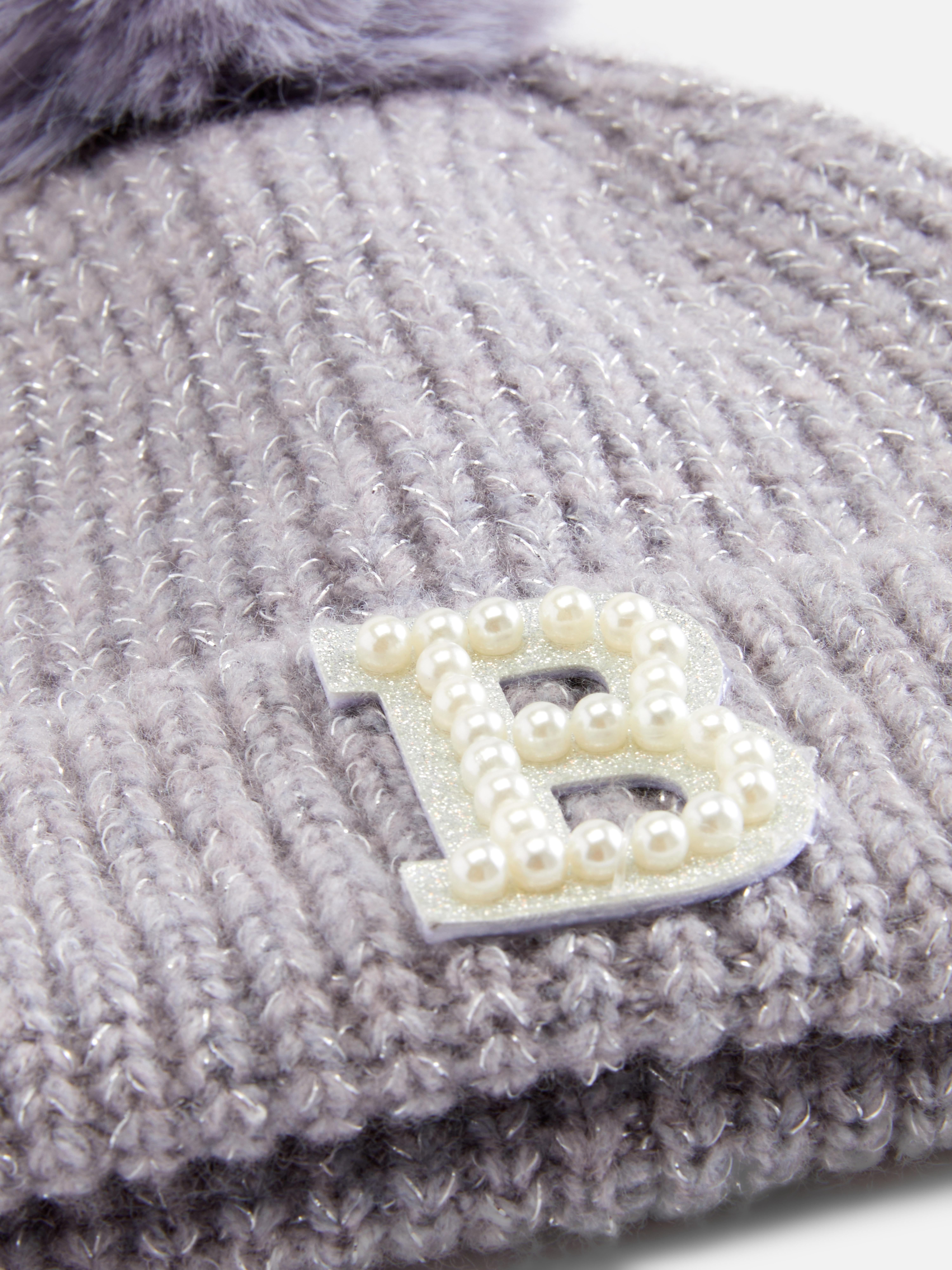 Initial Pom-Pom Beanie