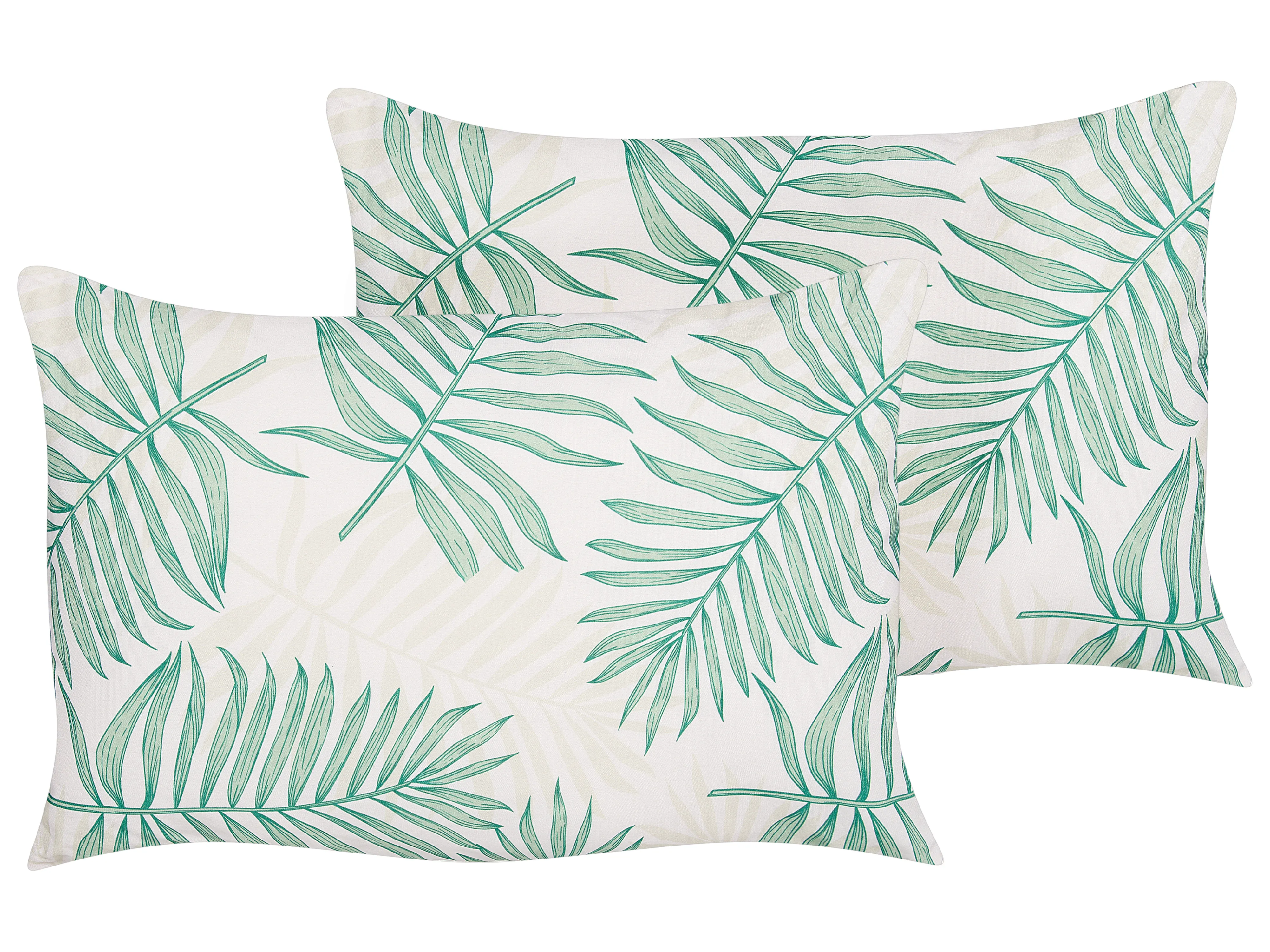 Set of 2 Outdoor Cushions POGGIO Plant Pattern 40 x 60 cm Green